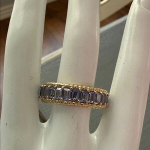 Judith Ripka 925 Sterling Silver 14K Gold Clad Ring 10 NEW